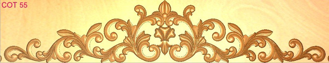 COT DESIGNS - COT-55 Classic Baroque Scrollwork Pediment Carving 3D Model